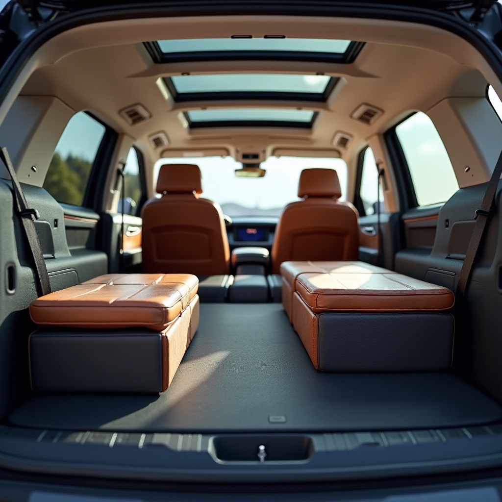 espace intérieur du r1s avec les sièges baissés