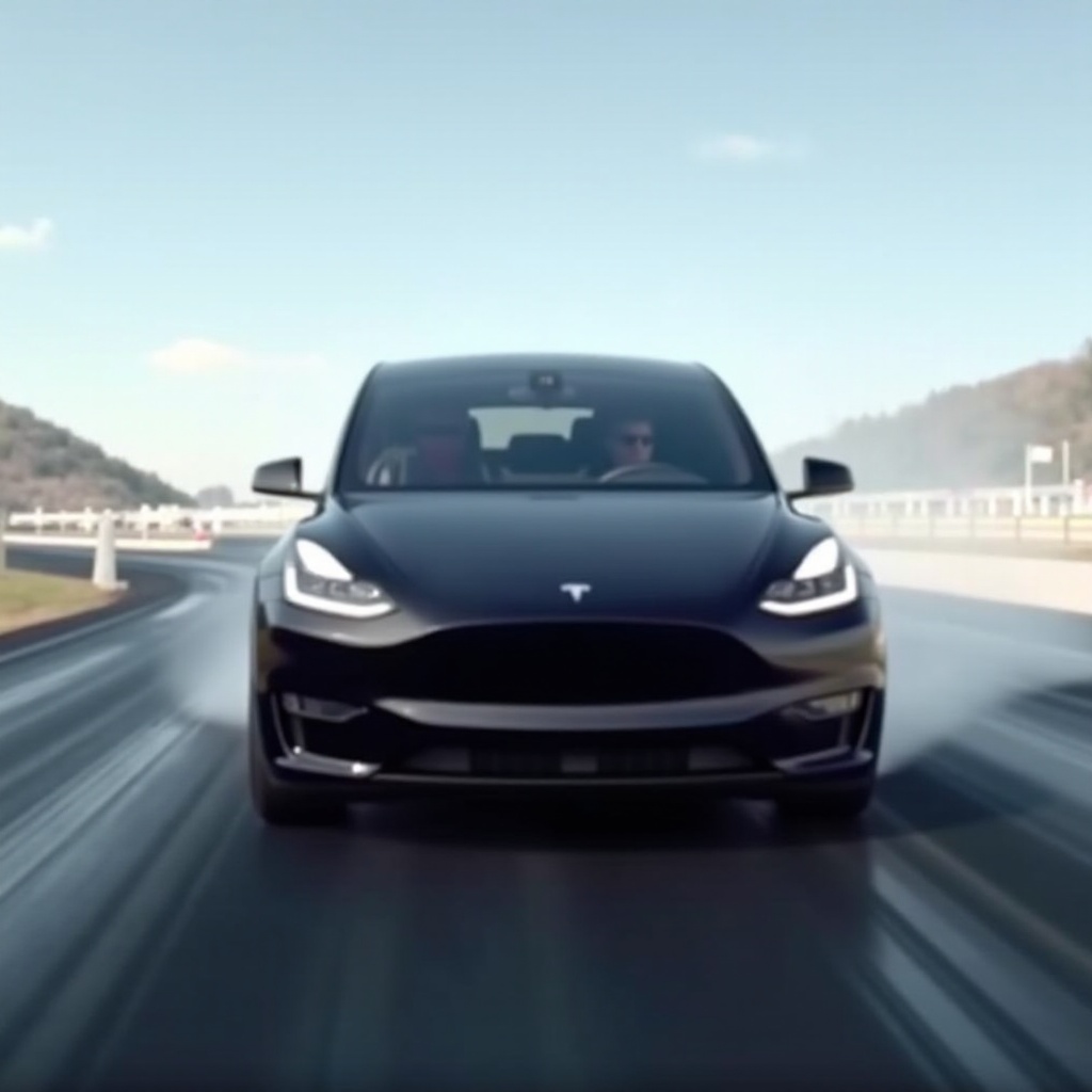 model y prestaties kwart mijl