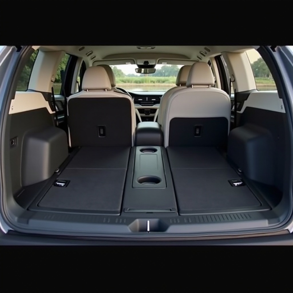 r1s interieur met neergeklapte stoelen