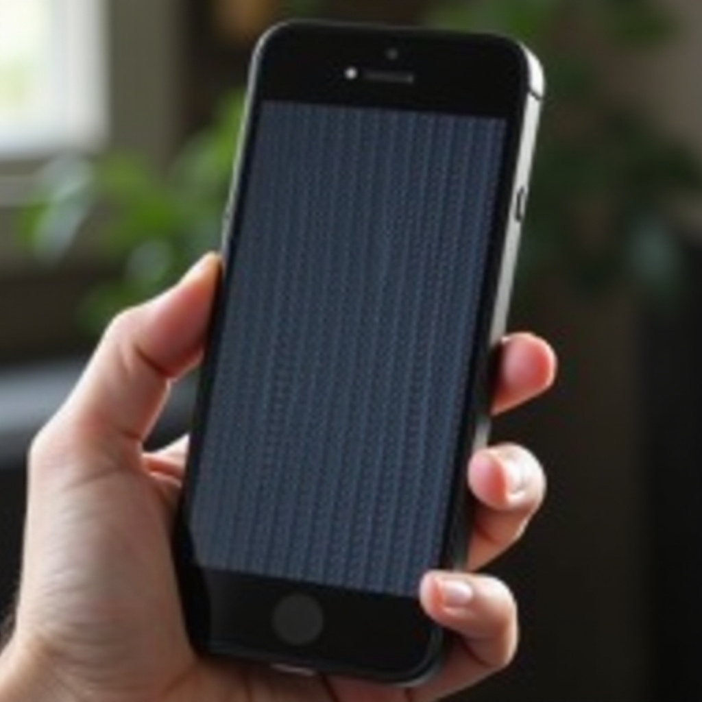 pystysuorat viivat iPhonen näytöllä